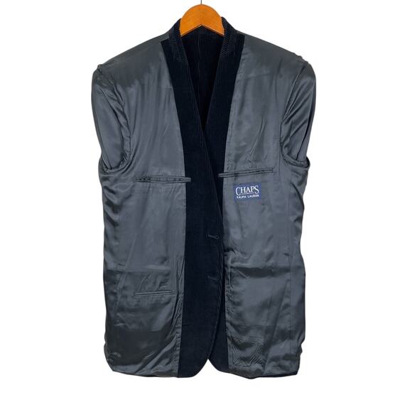 Chaps Ralph Lauren Cotton Corduroy Sport Coat Blazer Black Men's Sz 44L Classic - Picture 5 of 12